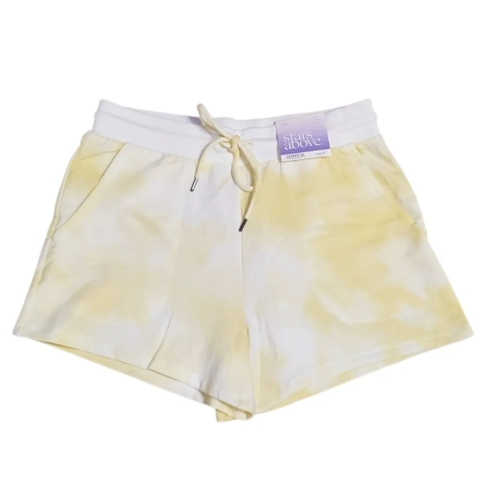NWT Stars Above Women's Jogger Fleece Lounge Shorts Tie-Dye S
